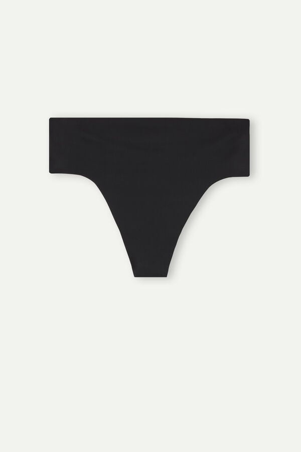 Tanga Intimissimi High Waist In Seamless Ultralight Microfiber Dama Negrii | OKLYSI-523