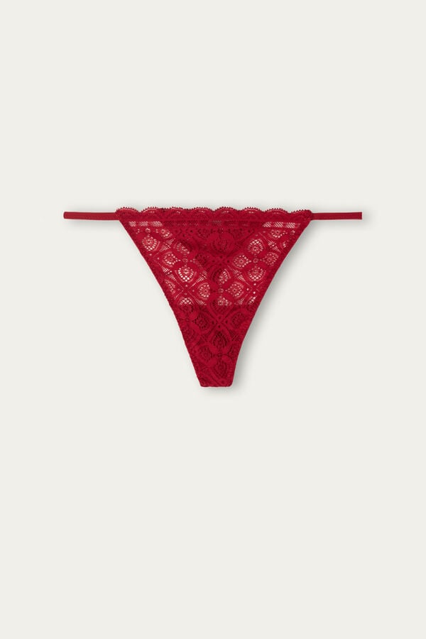 Tanga Intimissimi Lace String Dama Rosii | BOJXGF-562