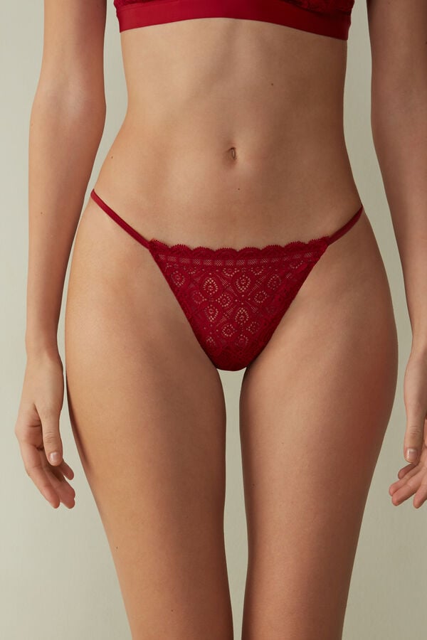 Tanga Intimissimi Lace String Dama Rosii | BOJXGF-562