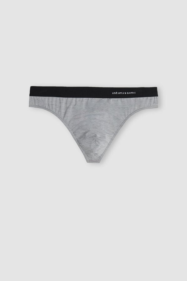 Tanga Intimissimi Logo Detailed Microfiber Barbati Gri Deschis | EBLOAV-152