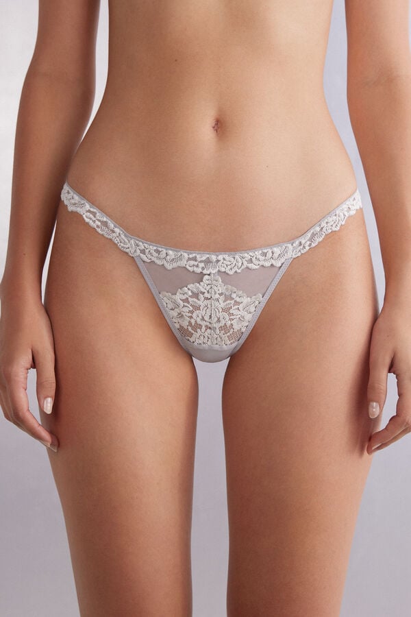 Tanga Intimissimi Pretty Flowers String Dama Gri | VNYMGL-841