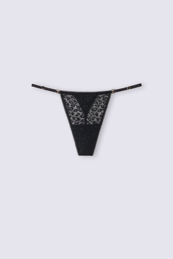 Tanga Intimissimi Your Wild Side String Dama Negrii | QYEIFU-524