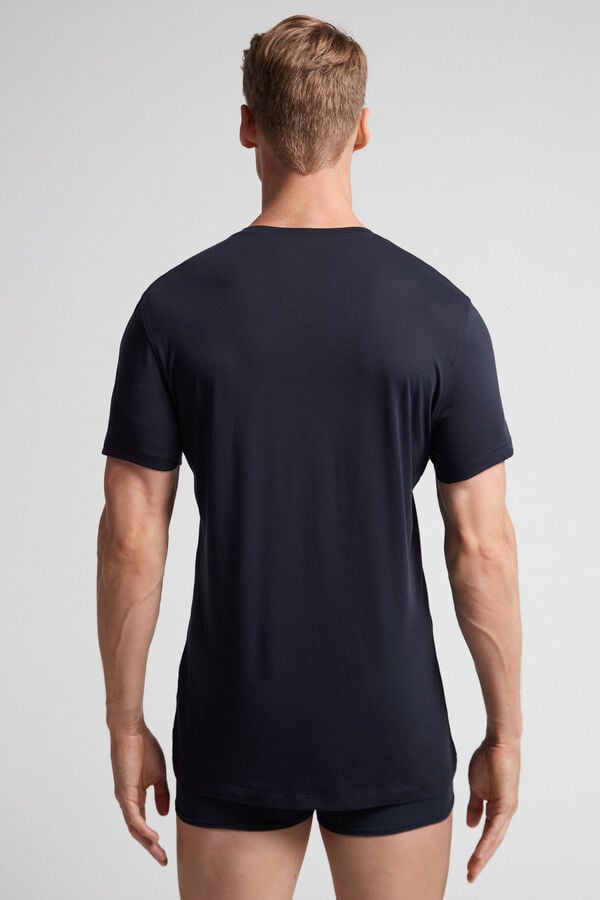 Tricou Intimissimi Extrafine Superior Cotton Barbati Negrii | POYRCG-678