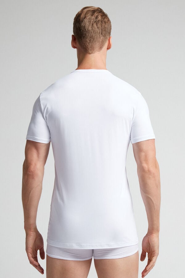 Tricou Intimissimi Microfiber Barbati Albi | URPXQD-385