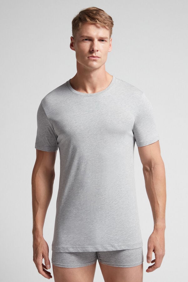 Tricou Intimissimi Superior Cotton Barbati Gri Deschis | IZBYTH-780