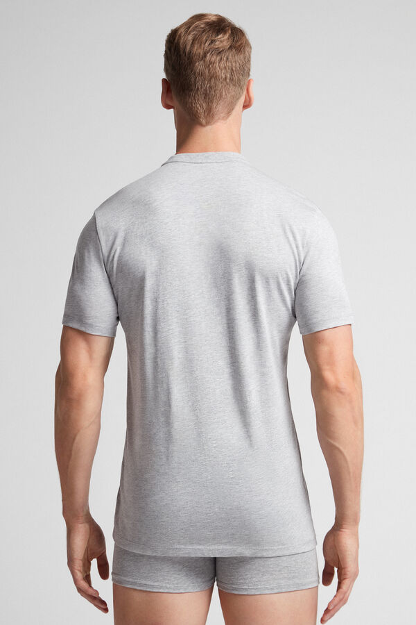 Tricou Intimissimi Superior Cotton Henley Barbati Gri Deschis | SMAIHU-520