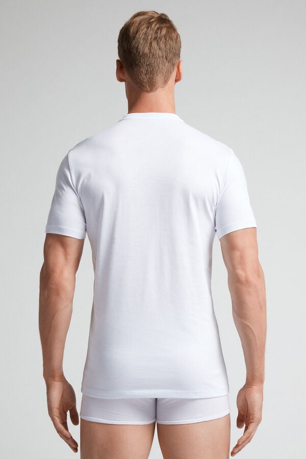 Tricou Intimissimi Superior Cotton Henley Barbati Albi | YEKDBR-312